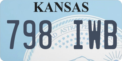 KS license plate 798IWB