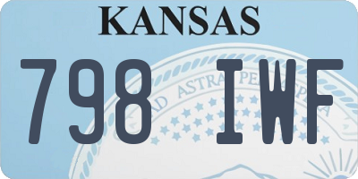 KS license plate 798IWF