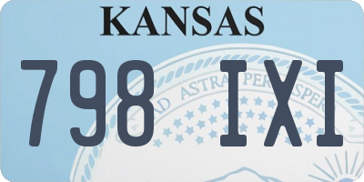 KS license plate 798IXI