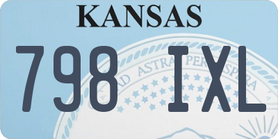 KS license plate 798IXL