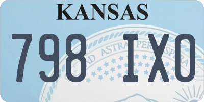 KS license plate 798IXO