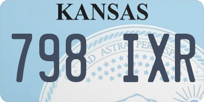 KS license plate 798IXR
