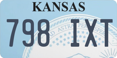 KS license plate 798IXT