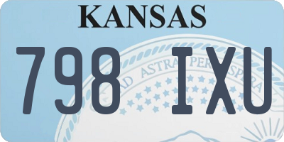 KS license plate 798IXU