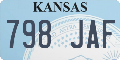 KS license plate 798JAF