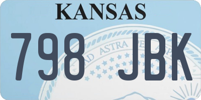 KS license plate 798JBK