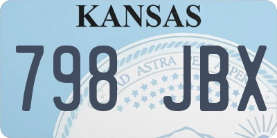 KS license plate 798JBX