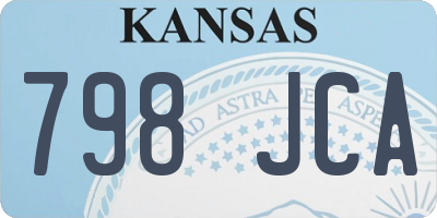KS license plate 798JCA