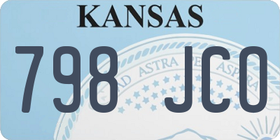 KS license plate 798JCO
