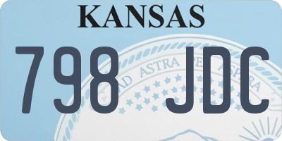 KS license plate 798JDC