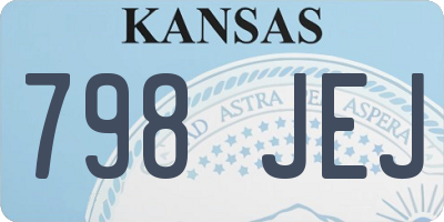 KS license plate 798JEJ