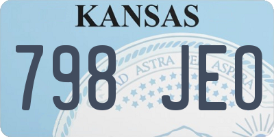 KS license plate 798JEO