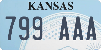 KS license plate 799AAA