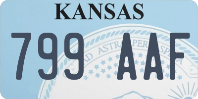 KS license plate 799AAF