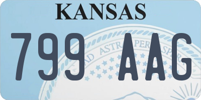 KS license plate 799AAG