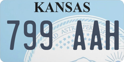 KS license plate 799AAH