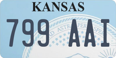 KS license plate 799AAI