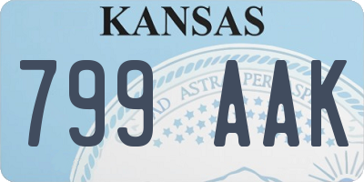 KS license plate 799AAK