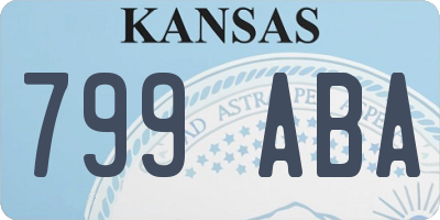 KS license plate 799ABA