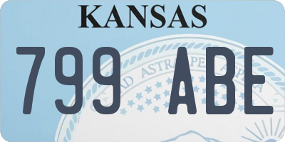 KS license plate 799ABE