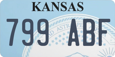 KS license plate 799ABF