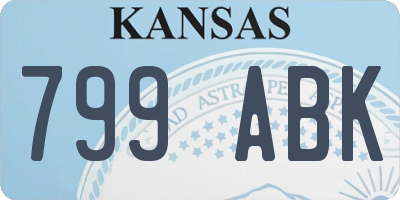 KS license plate 799ABK