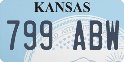 KS license plate 799ABW