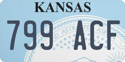 KS license plate 799ACF