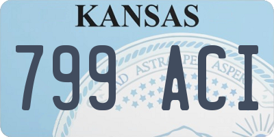 KS license plate 799ACI