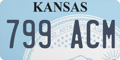 KS license plate 799ACM