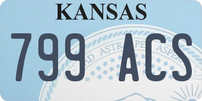 KS license plate 799ACS