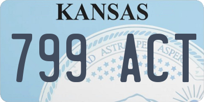 KS license plate 799ACT