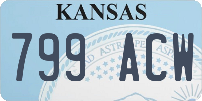KS license plate 799ACW