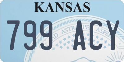 KS license plate 799ACY