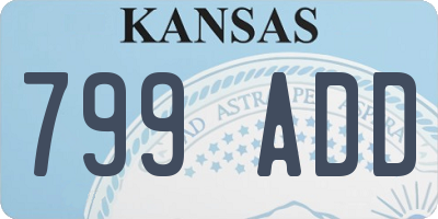 KS license plate 799ADD