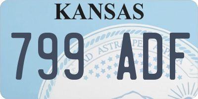 KS license plate 799ADF