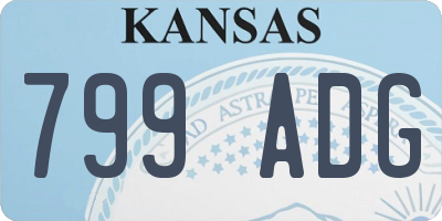 KS license plate 799ADG