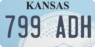 KS license plate 799ADH