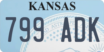 KS license plate 799ADK