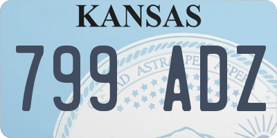 KS license plate 799ADZ