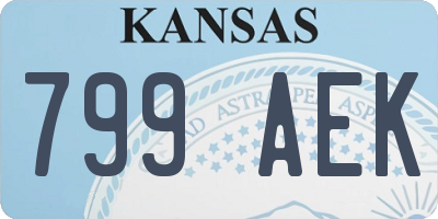 KS license plate 799AEK