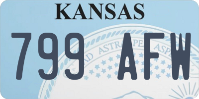 KS license plate 799AFW