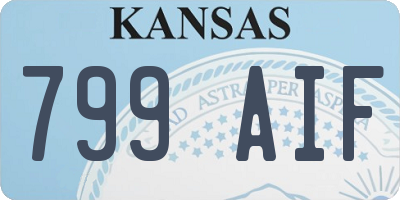 KS license plate 799AIF