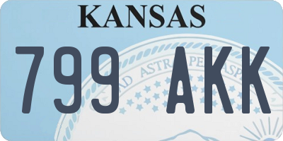 KS license plate 799AKK