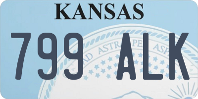 KS license plate 799ALK