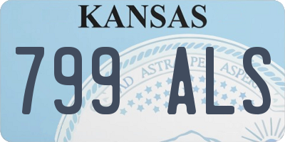 KS license plate 799ALS