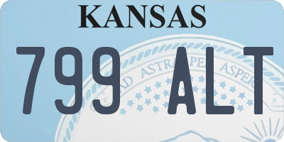 KS license plate 799ALT