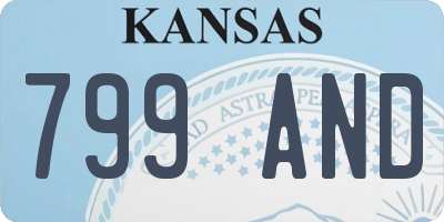 KS license plate 799AND