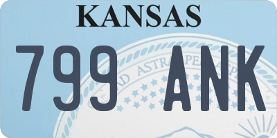 KS license plate 799ANK