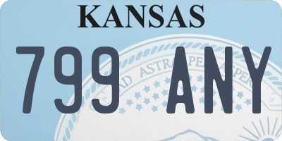 KS license plate 799ANY